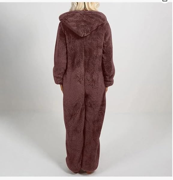MMIHOIM Jumpsuit Damen Winter Warm Overall Teddy Fleece Einteiler Damen Grosse Grösse Jumpsuit Teddy