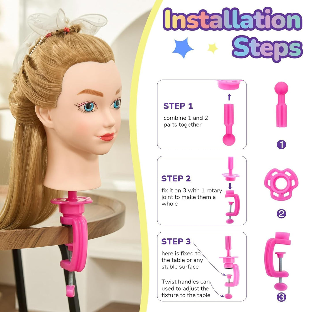 Neverland 20" Übungskopf Frisierkopf Friseur 100% Synthetisches Haar Perückenkopf Puppenkopf Trainin