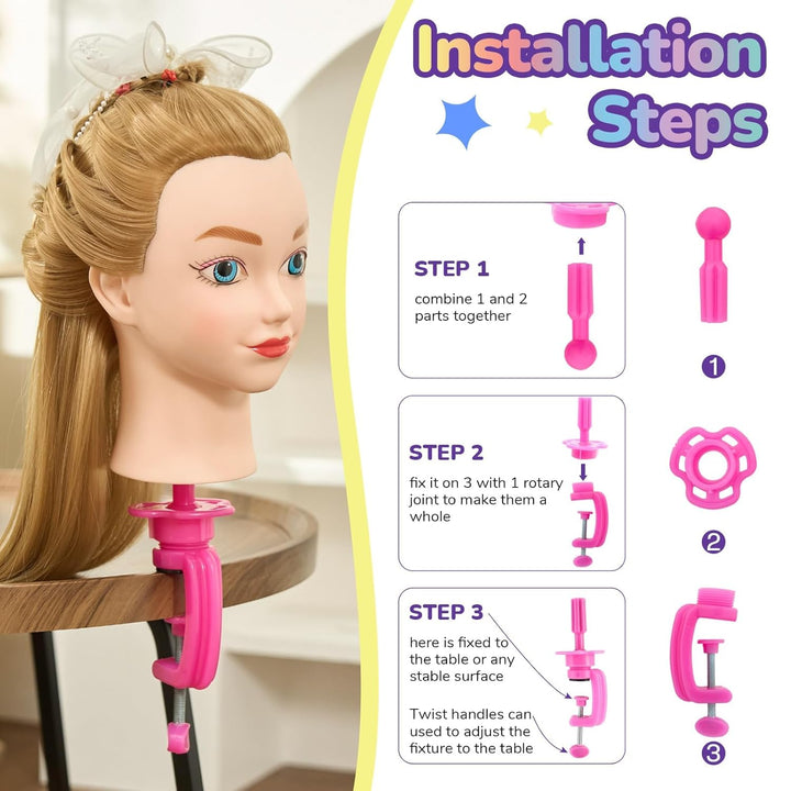 Neverland 20" Übungskopf Frisierkopf Friseur 100% Synthetisches Haar Perückenkopf Puppenkopf Trainin
