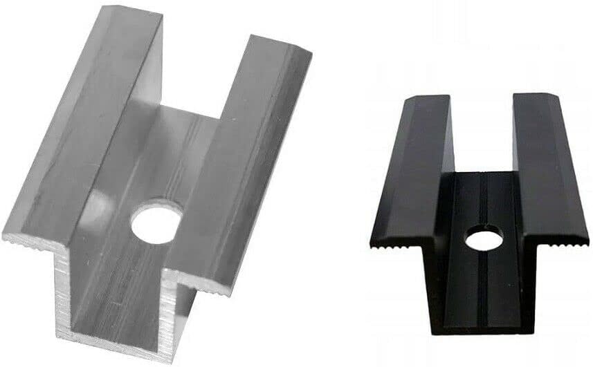 NAKA Aluminium Mittelklemme PV Solarpanelen 100 Stück | Photovoltaik Montageschiene Zubehör für Modu