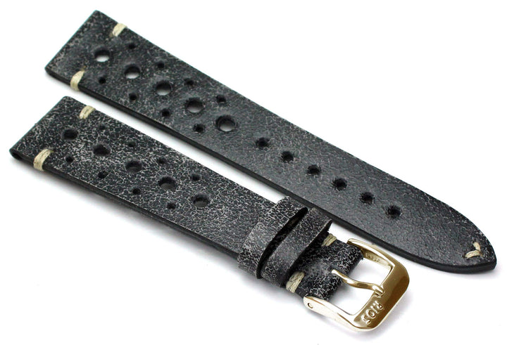 RIOS1931 Rallye Gold Vintage Rindsleder Uhrenarmband handgemacht in Deutschland Robust 22mm Scratche