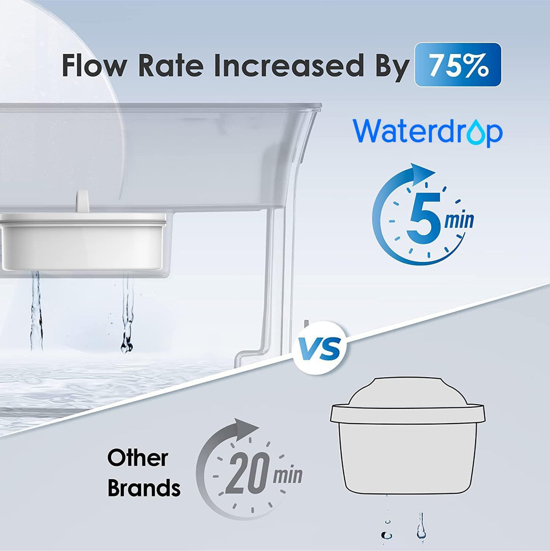 Waterdrop Wasserfilterspender für 18 Tassen, langlebig, mit 1 Filter, BPA-frei, Schwarz