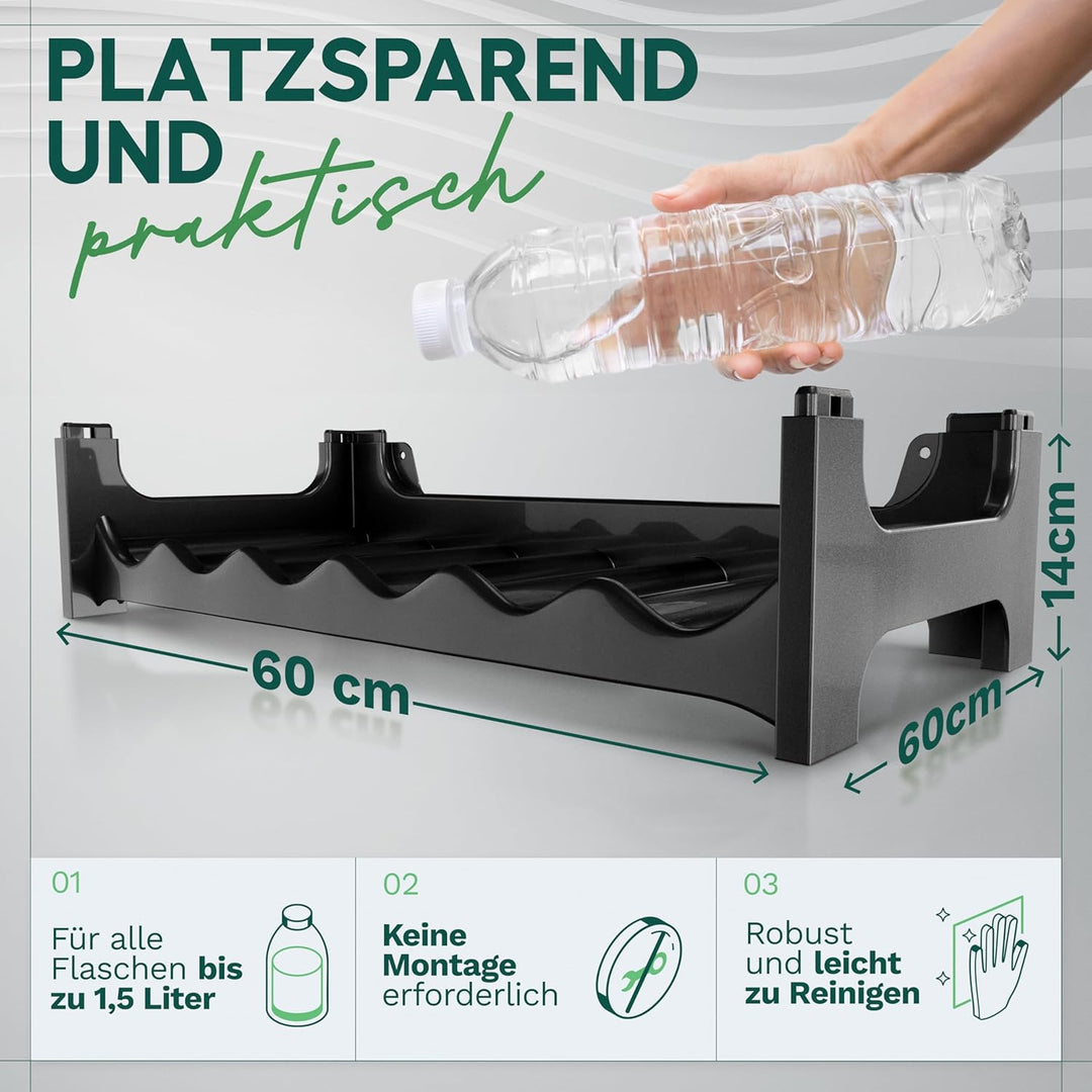 Novaliv Weinregal für 36 Flaschen | Flaschenregal schwarz | Regal stabilem Kunststoff (Schwarz, 6) 6
