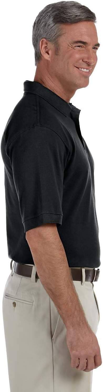 Men's Tall 6 oz. Ringspun Cotton Piqu? Short-Sleeve Polo BLACK 2XT