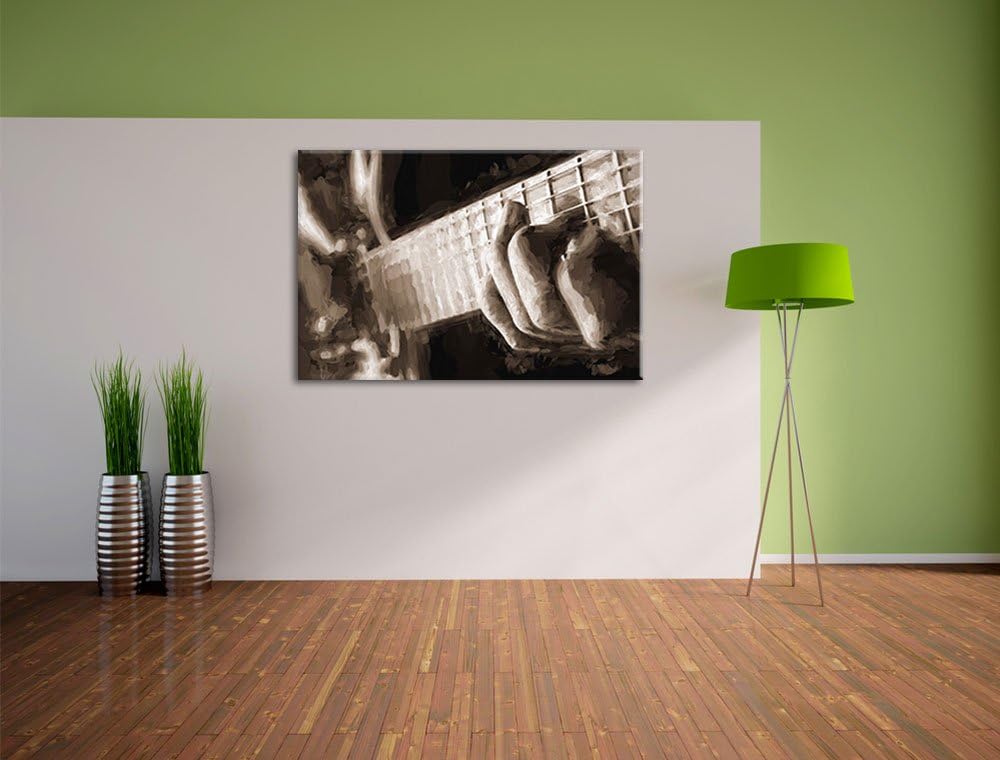 Pixxprint Gitarre Spielen als Leinwandbild/Grösse: 100x70 / Wandbild/Kunstdruck/fertig bespannt, 100