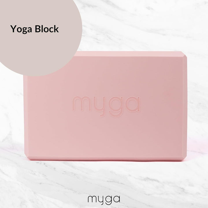 Myga Yoga Starter Kit | Komplettes Set mit Yogamatte, Yogablock & Gurt | rutschfest & Unterstützend