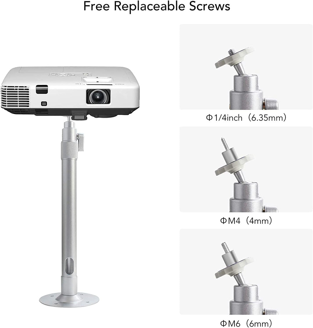 Drsn Universal Beamer Deckenhalterung - Höhenverstellbar 35 - 60cm - Traglast 5kg - 360° Drehbar, Pr