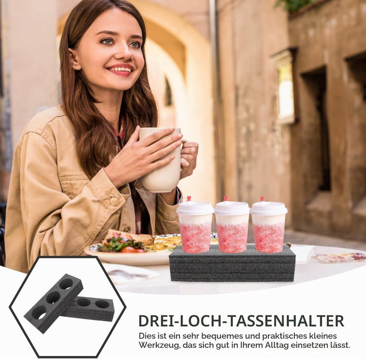 HEMOTON Becherhalter Schaumstoff 29.50X10.00X6.50Cm Tassenständer Für Milchtee Kaffee to-Go Getränke