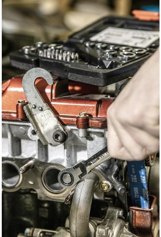 Högert Technik - Werkzeugsatz - Ratschenringschlüssel mit Gelenk und Steckschlüssel - Ratschenschlüs