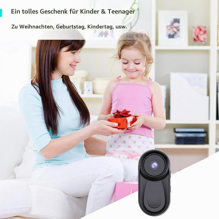 OBEST Mini Action Cam Nachtsicht 360 Action Kamera Bodycam mit 0,85 Display, 1080P Vlog POV Camera M