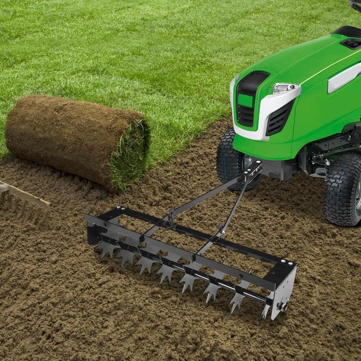 Aerifizierer Rasenbelüfter zum Anhängen, 8 Sterndorne, Eisen | 5cm Eindringtiefe, 45kg Zusatzgewicht