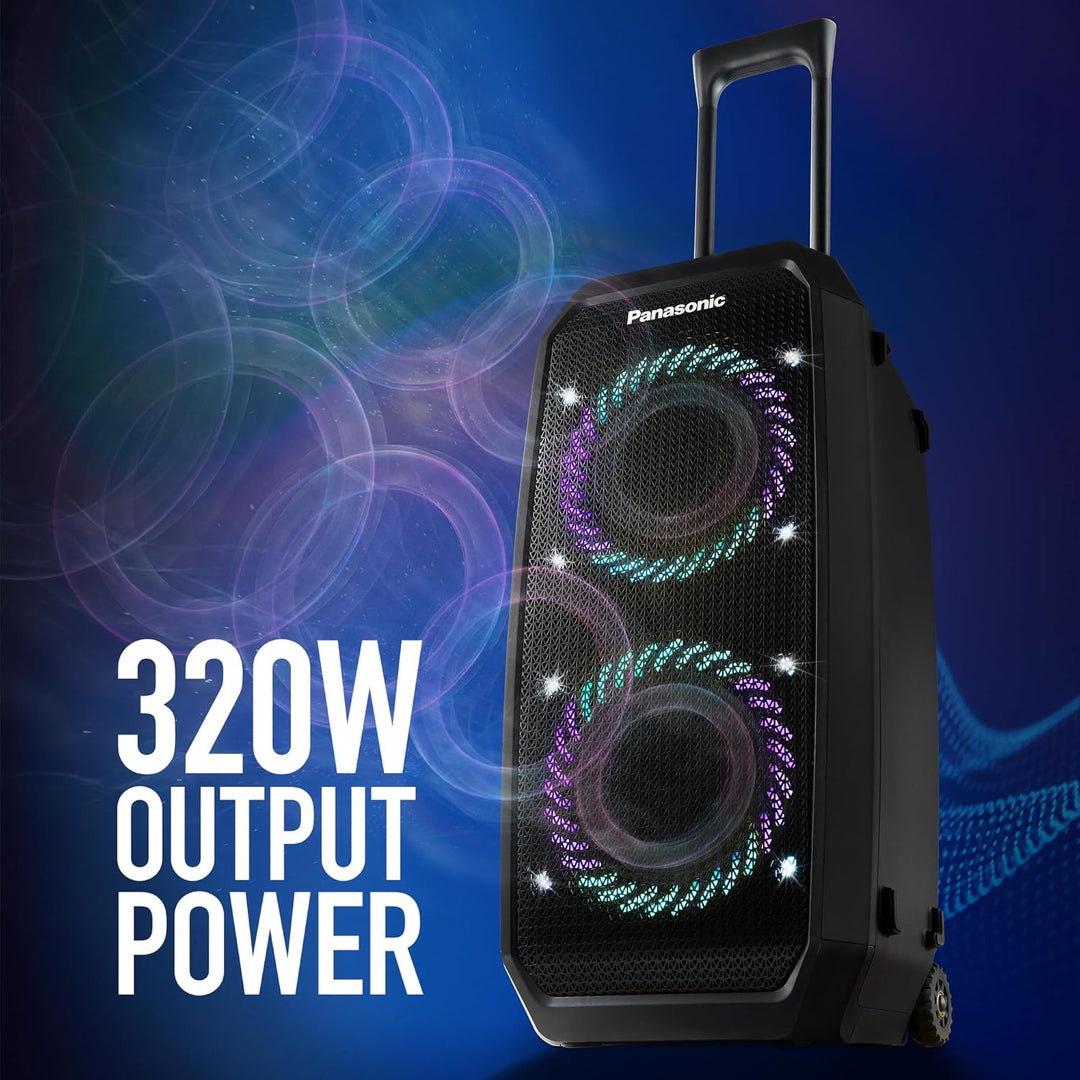 Panasonic SC-BMAX30 tragbarer Party-Lautsprecher mit Bluetooth, integrierter Beleuchtung, Bass Refle