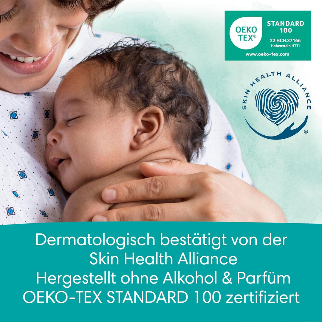 Pampers Baby Feuchttücher Harmonie, Aqua, 144 Tücher (3 x 48), sanfter Hautschutz für zarte Haut mit