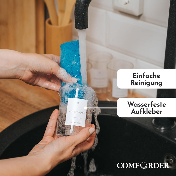 Vorratsgläser mit Deckel Set – Luftdichte Vorratsdosen Glas mit Bambusdeckel, Vorratsbehälter für Me