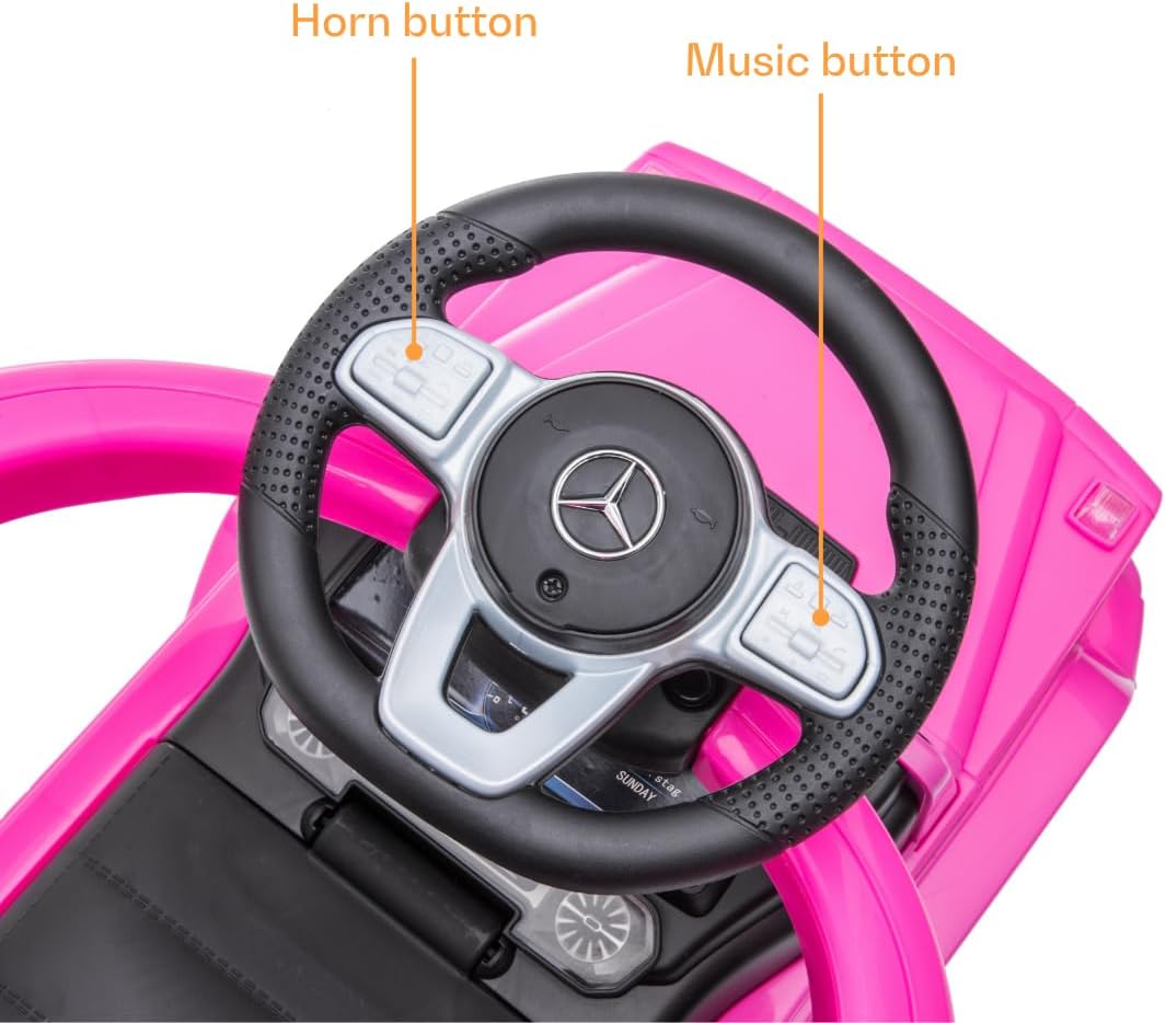 Mercedes G350d 2-in-1 Rutschauto mit Schiebestange, 1-3 Jahre, Rosa, Rosa