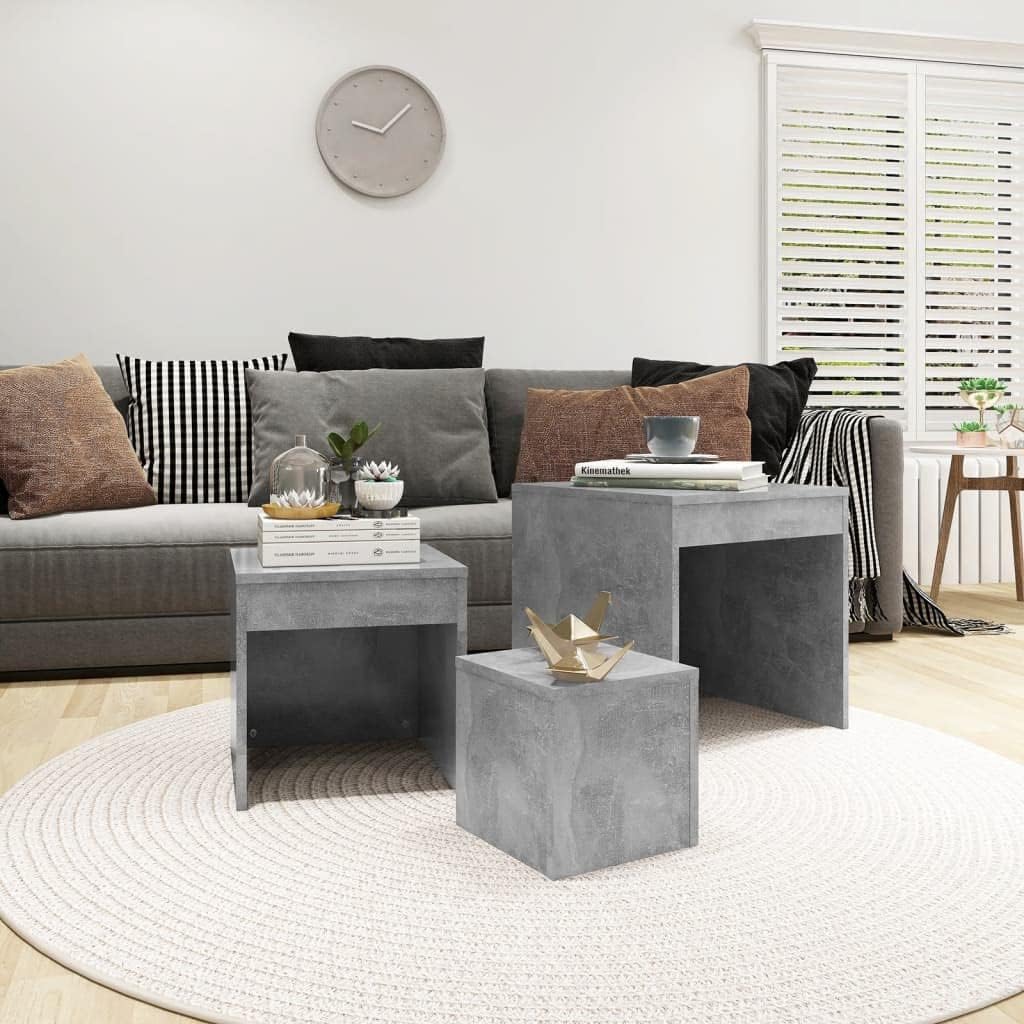 vidaXL Satztische 3-TLG. Couchtisch Beistelltisch Wohnzimmertisch Kaffeetisch Sofatisch Teetisch Tis