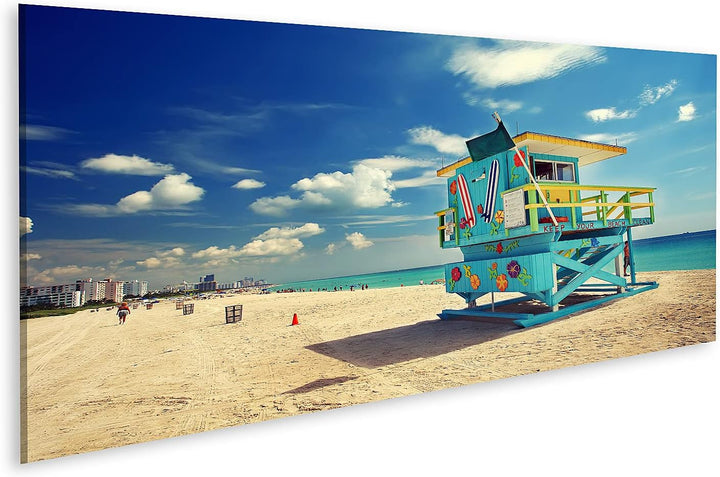 islandburner Bild auf Leinwand South Beach In Miami Florida Buntes Häuschen Bilder Wandbilder Poster