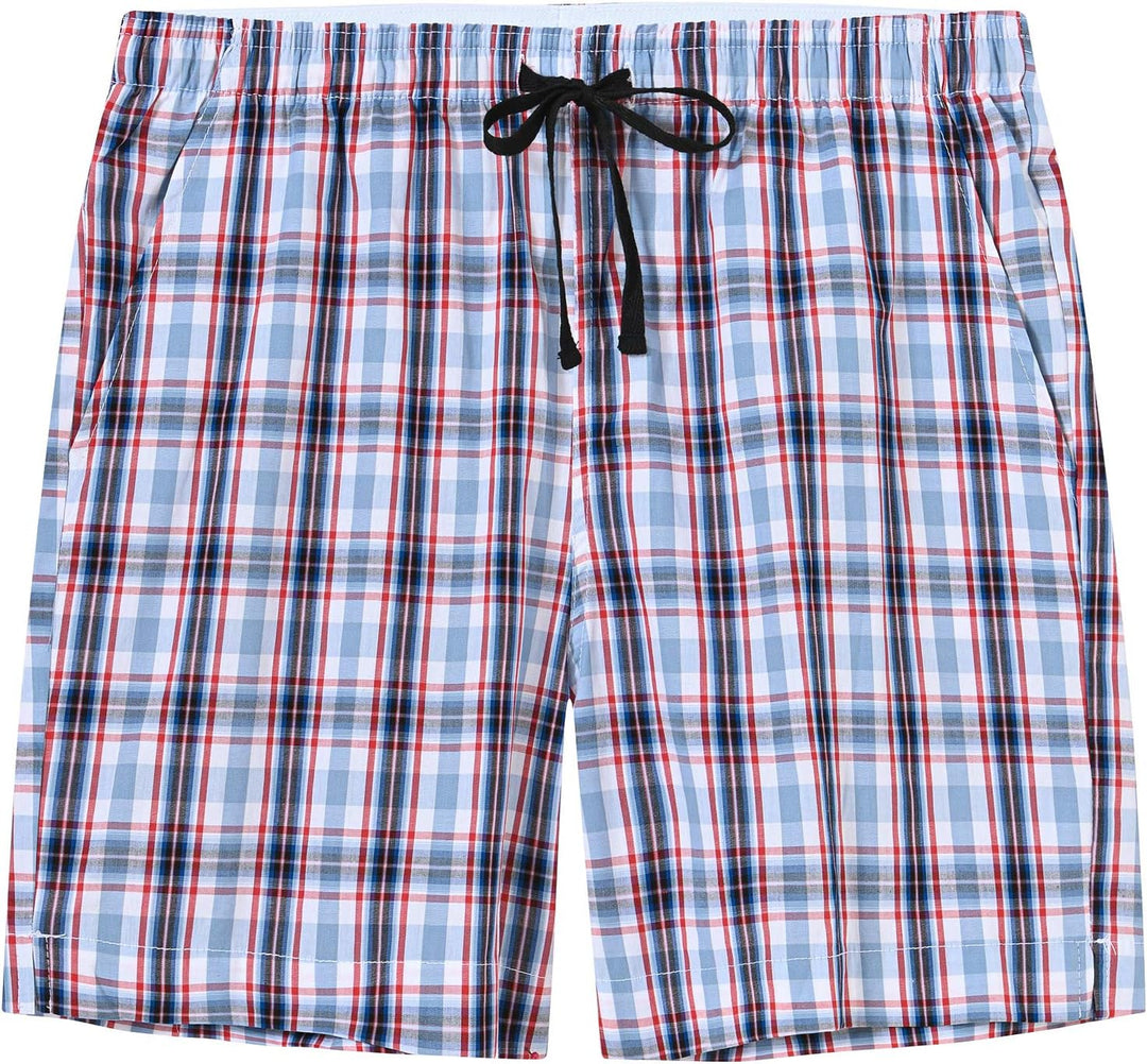 MoFiz Schlafshorts Jungen Baumwolle Kurz Pyjamahose Schlafanzug Karierte Hose Loungewear Nachtwäsche