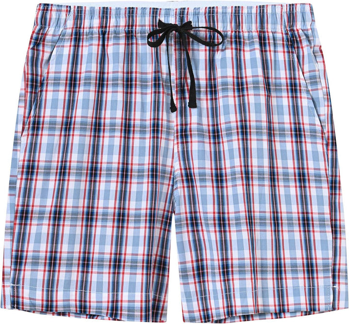 MoFiz Schlafshorts Jungen Baumwolle Kurz Pyjamahose Schlafanzug Karierte Hose Loungewear Nachtwäsche