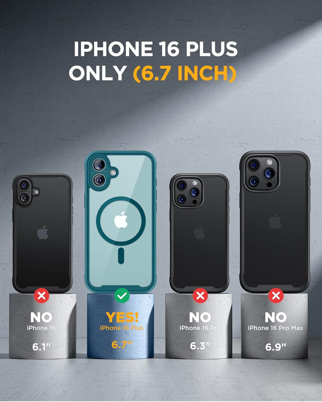 Miracase 360 Grad für iPhone 16 Plus Hülle mit Magsafe, Komplettschutz HandyHülle Magnetisch Stossfe