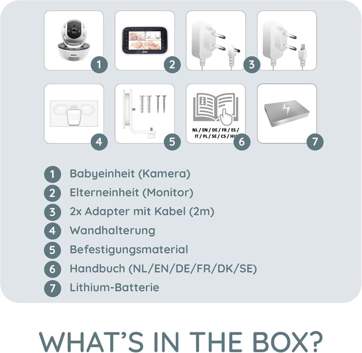 Alecto DVM200M Funk Babyphone steuerbarer Kamera - 100% störungsfreie Babyfon - Indoor Baby Monitor