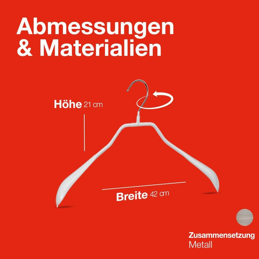 MAWA Kleiderbügel, Set mit 25 körpergeformten Metallkleiderbügeln, ideal für Mäntel, Jacken, Blazer