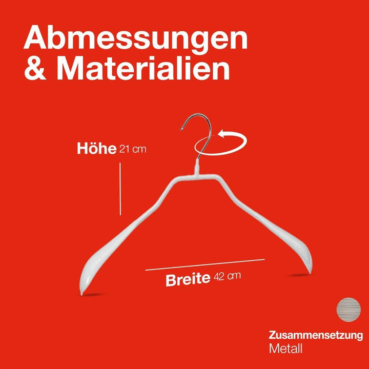 MAWA Kleiderbügel, Set mit 25 körpergeformten Metallkleiderbügeln, ideal für Mäntel, Jacken, Blazer