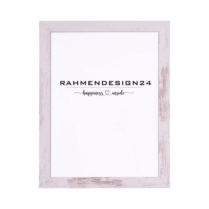 Rahmendesign24 Bilderrahmen Milano 60x90 Weiss vintage Fotorahmen, Wechselrahmen, Posterrahmen, Puzz