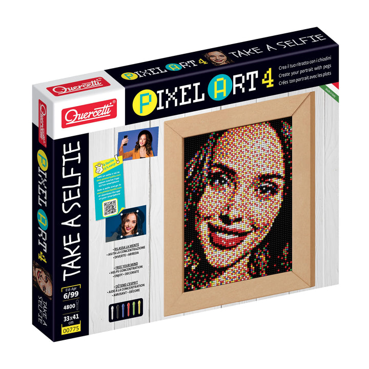 Quercetti Pixel Art 4 Selfie-Mosaik-Set – Verwandeln Sie jedes Foto in Mosaikkunst mit 4800 Klammern