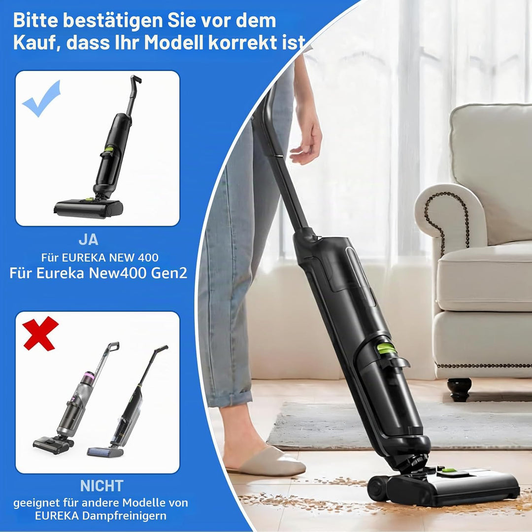 5 Stück Zubehörset für EUREKA NEW400 / NEW400 Gen2 Nass-Trockensauger Kabelloser, 2 Bürstenrollen +