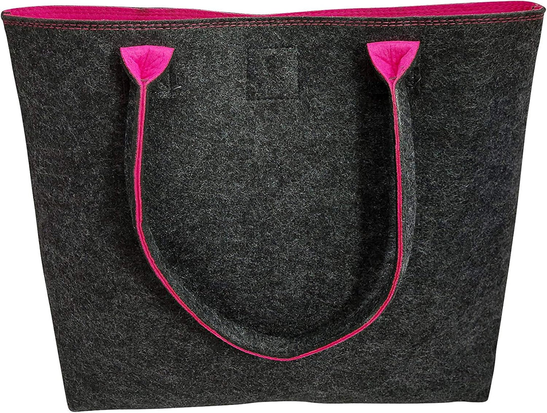 Shopping-Bag aus Filz, grosse verschliessbare Einkaufs-Tasche mit Henkel, Einkaufskorb, Handtasche g