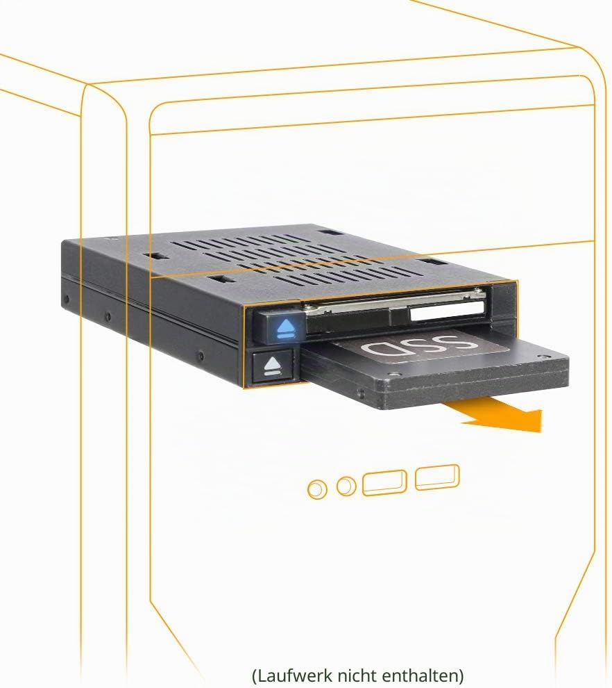 ICY DOCK flexiDOCK MB522SP-B - Dock trägerlos für 2X 2,5 Zoll (6,4cm) SATA SSD/HDD in 1x 3,5 Zoll (8