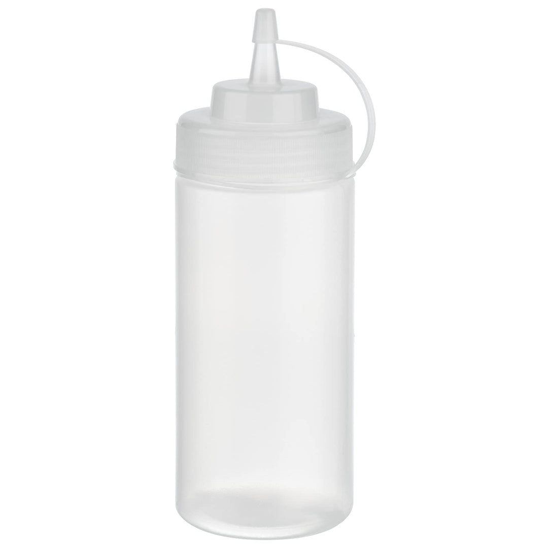 APS Quetschflasche, 6er Set Ø 7 cm, H: 20 cm, 490 ml Polyethylen, transparent mit Schraubdeckel mit