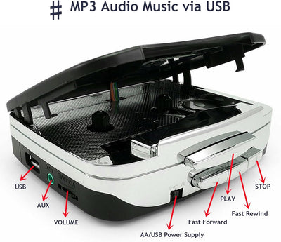 Cuifati Kassettenrekorder, tragbar von Bändern zu MP3-Konverter Audio Music Player Kassettenrekorder