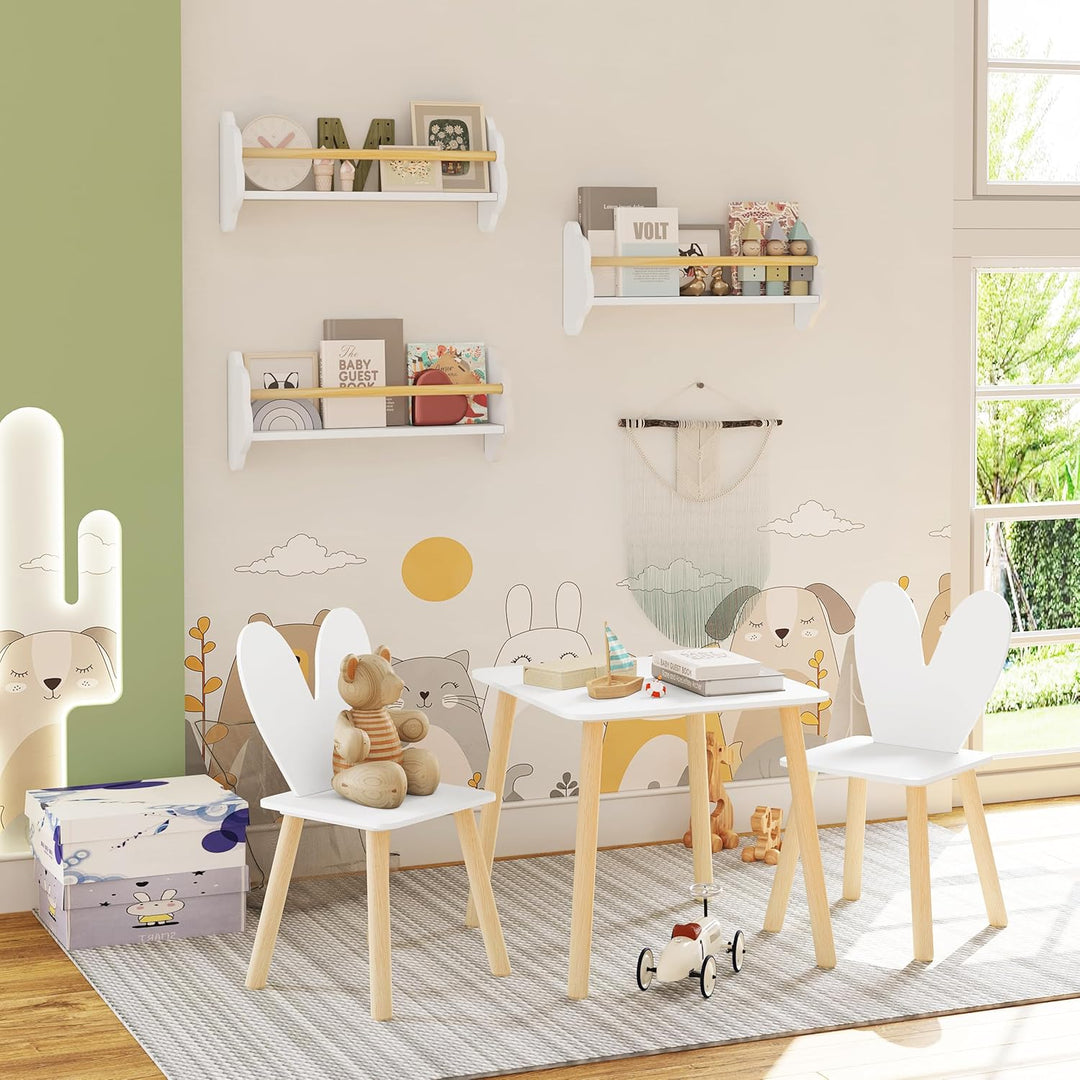 WOLTU Bücherregal Kinder Wand 3er Set, Wandregal Kinderzimmer, Kinderregal für Buchaufbewahrung, aus