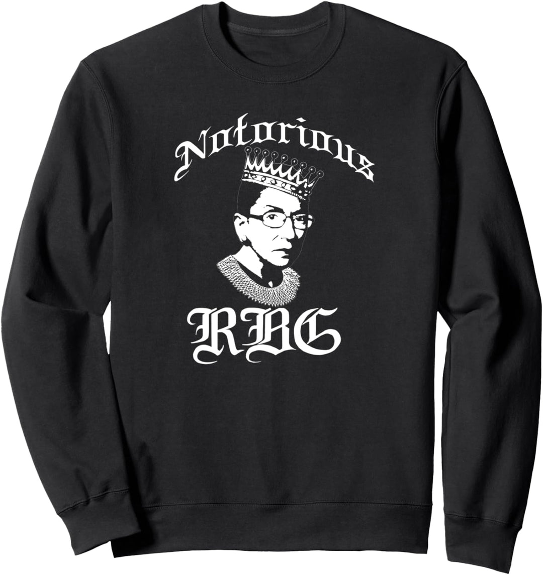 BERÜCHTIGTE RBG Ruth Bader Ginsburg Feministisches Mem Crown SCOTUS Sweatshirt