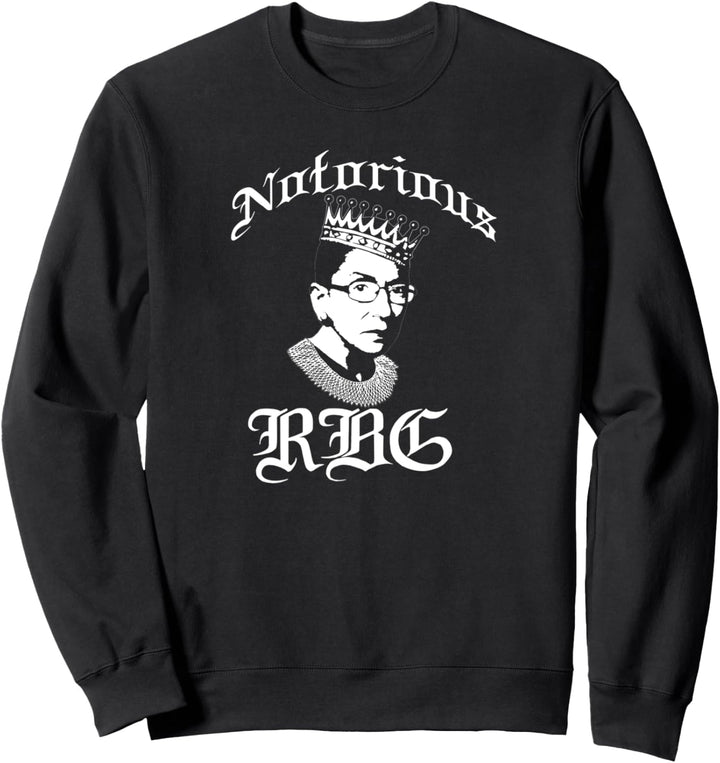 BERÜCHTIGTE RBG Ruth Bader Ginsburg Feministisches Mem Crown SCOTUS Sweatshirt