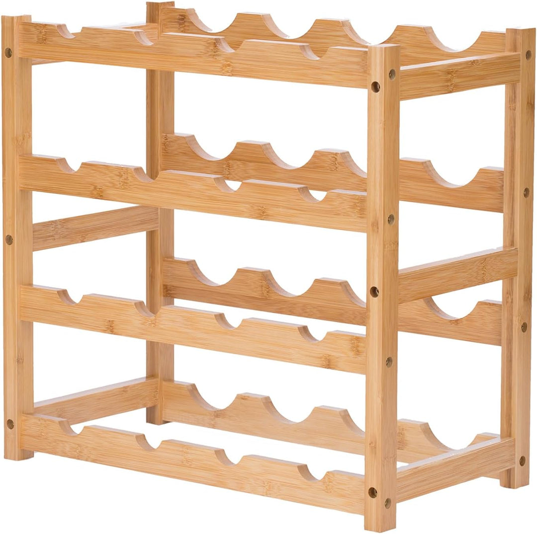 Weinregal, Klein Flaschenregal Lagerung Halter, Natürliche Flaschenhalter aus Bambus, Wein Flaschen