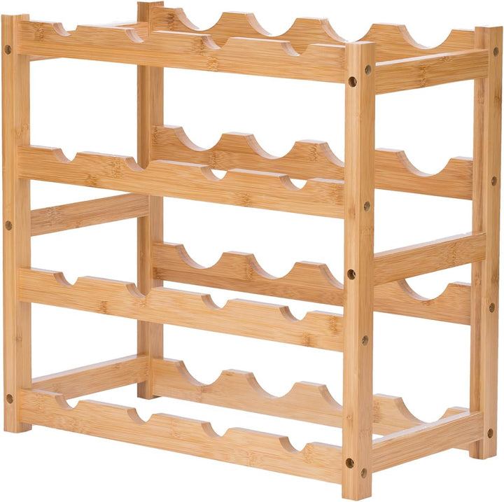 Weinregal, Klein Flaschenregal Lagerung Halter, Natürliche Flaschenhalter aus Bambus, Wein Flaschen