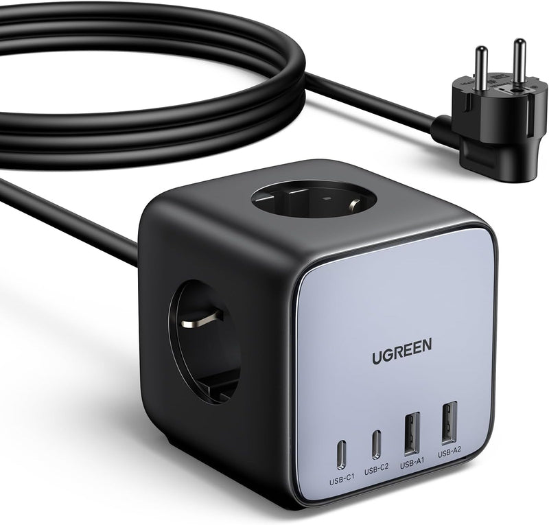 UGREEN Nexode DigiNest Würfel 65W Steckdosenleiste GaN USB C Ladegerät USB 3-Fach Steckdose mit Scha