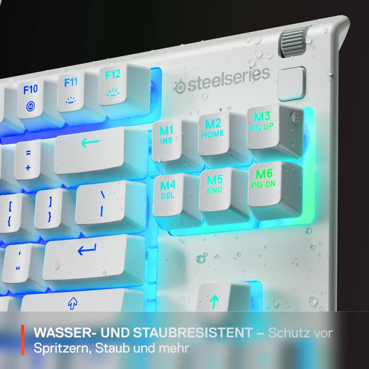 SteelSeries Apex 3 TKL White RGB Gaming-Tastatur – Kompakter Tenkeyless-Formfaktor – 8-Zonen-RGB-Bel