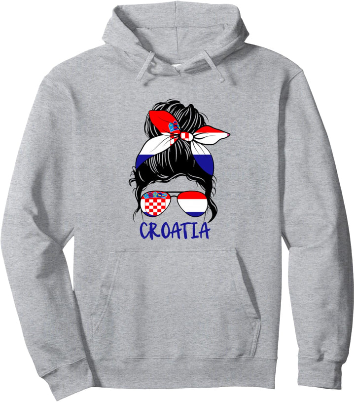 Kroatien Mädchen Kroatien Frau Stolz Kroatien Flagge Hrvatska Pullover Hoodie