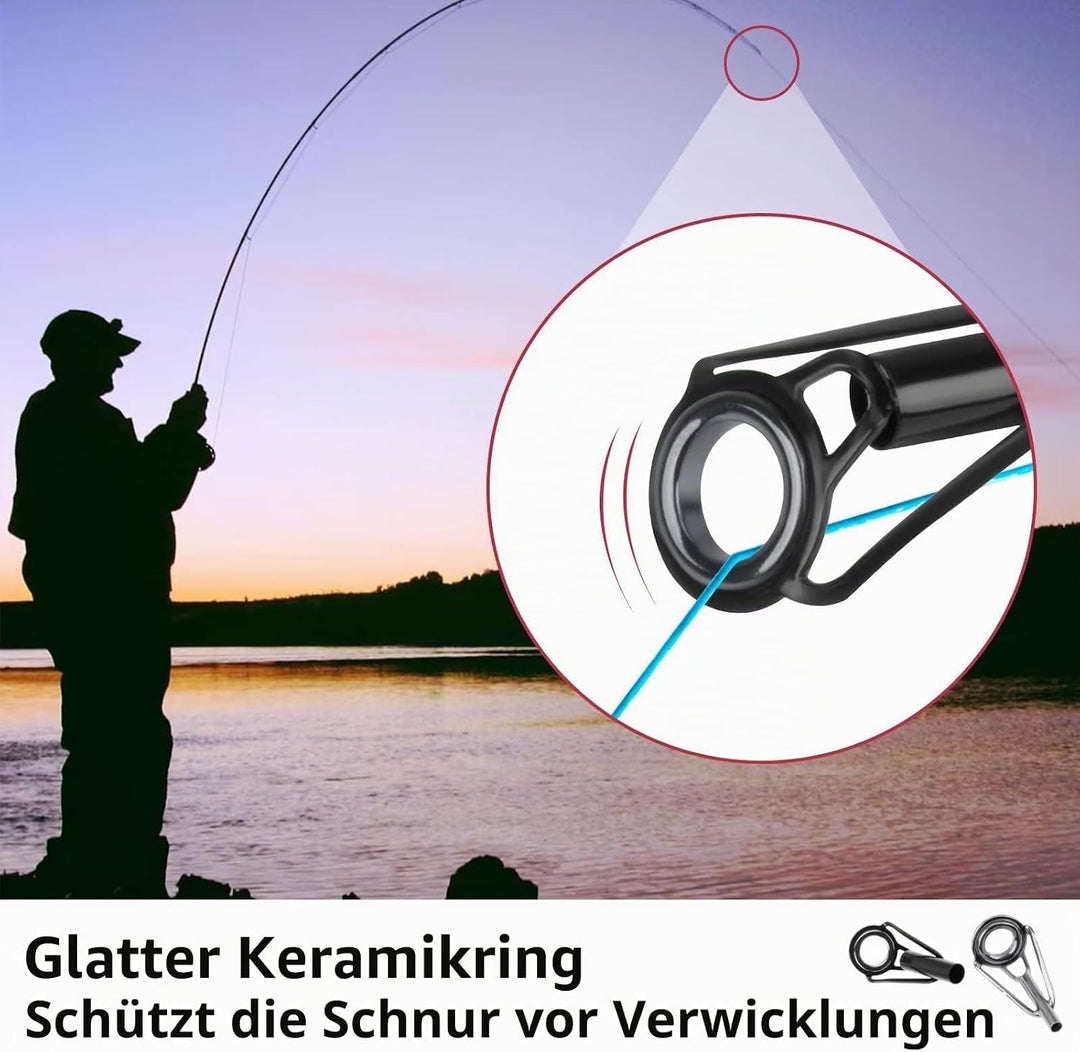 THKFISH Angelrute Reparatur Spitzenring Rutenring Angelrutenteile Tip Tops Edelstahl Keramik Spitzen