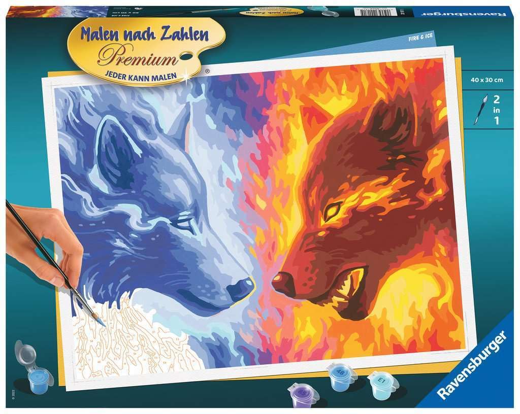 Ravensburger Malen nach Zahlen 20181 – Fire & Ice – ab 14 Jahren Alte Version, Alte Version