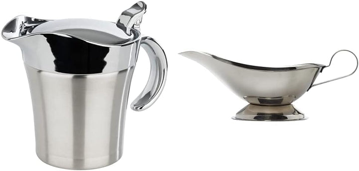 APS 40207 Doppelwandig isolierte Sauciere mit Klappdeckel, 19 x 12,5 x 13 cm, 0,4 ltr & IBILI Saucie
