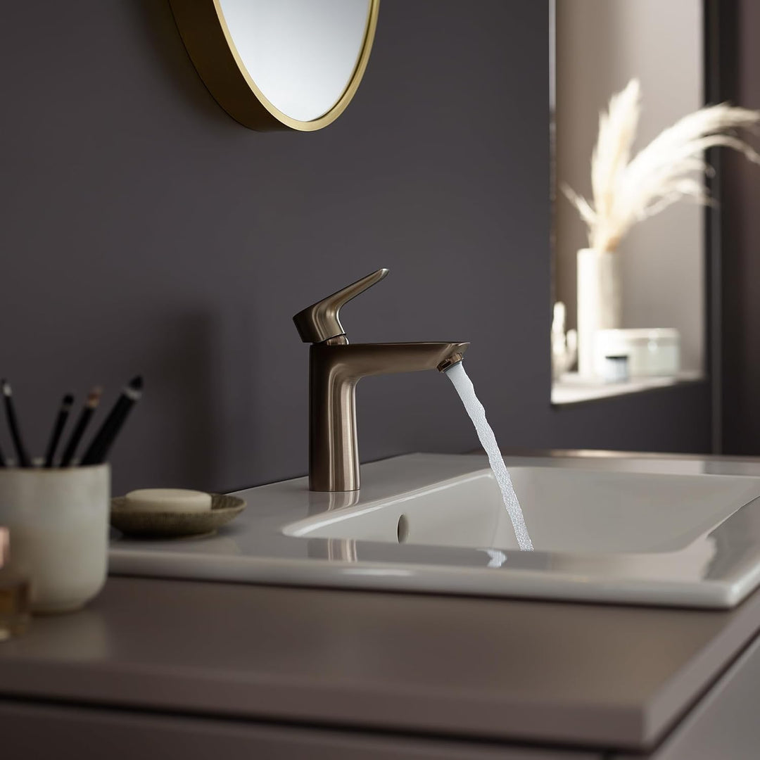 hansgrohe Wasserhahn Talis E (wassersparende Armatur mit hohem Auslauf 110mm, Zugstangen- Ablauf), B