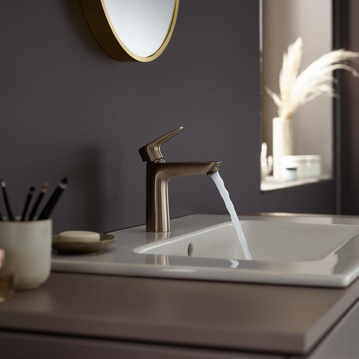 hansgrohe Wasserhahn Talis E (wassersparende Armatur mit hohem Auslauf 110mm, Zugstangen- Ablauf), B