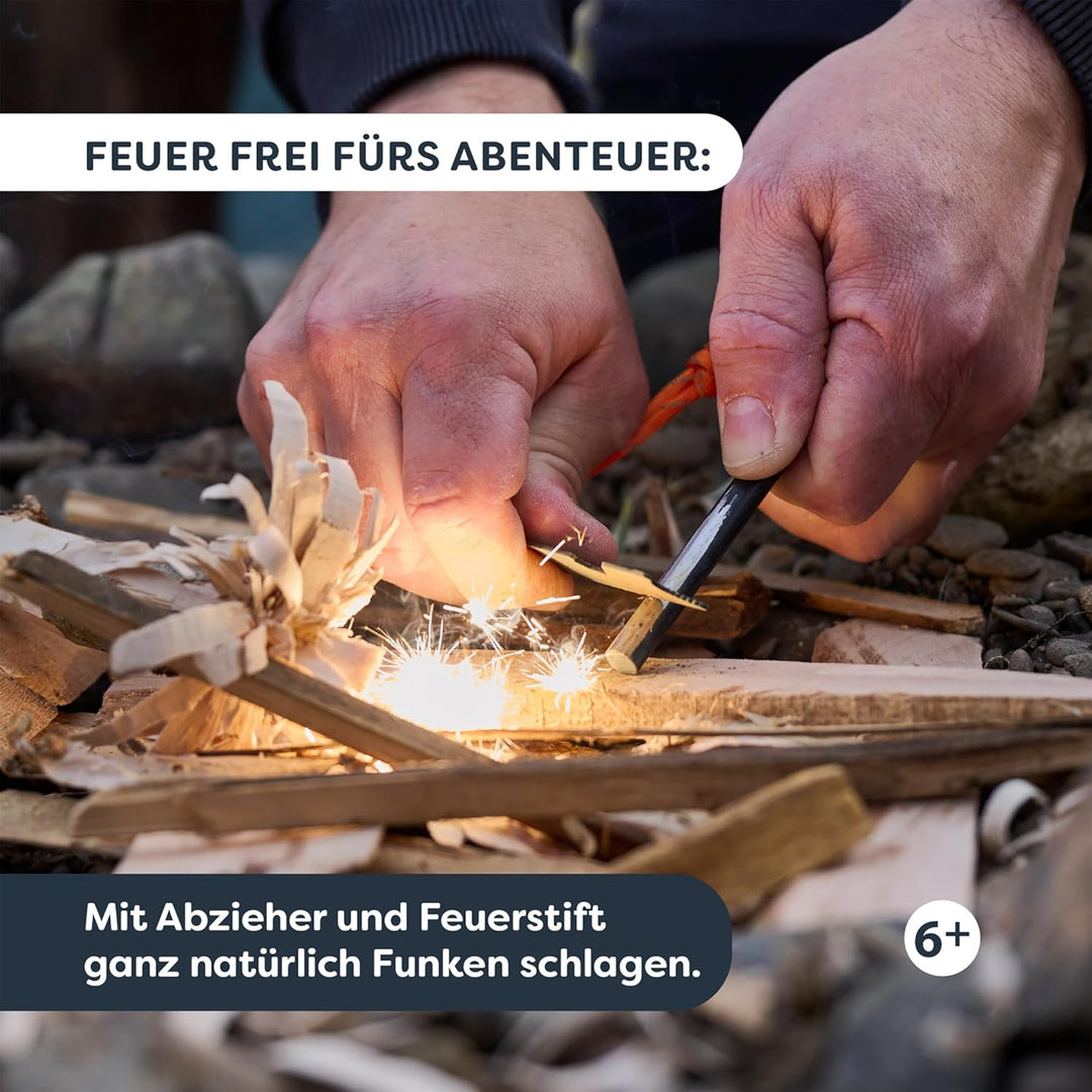 HABA Terra Kids Feuerstahl – Outdoor-Feuerstarter für Kinder ab 6 Jahren – Robustes Firestarter-Tool