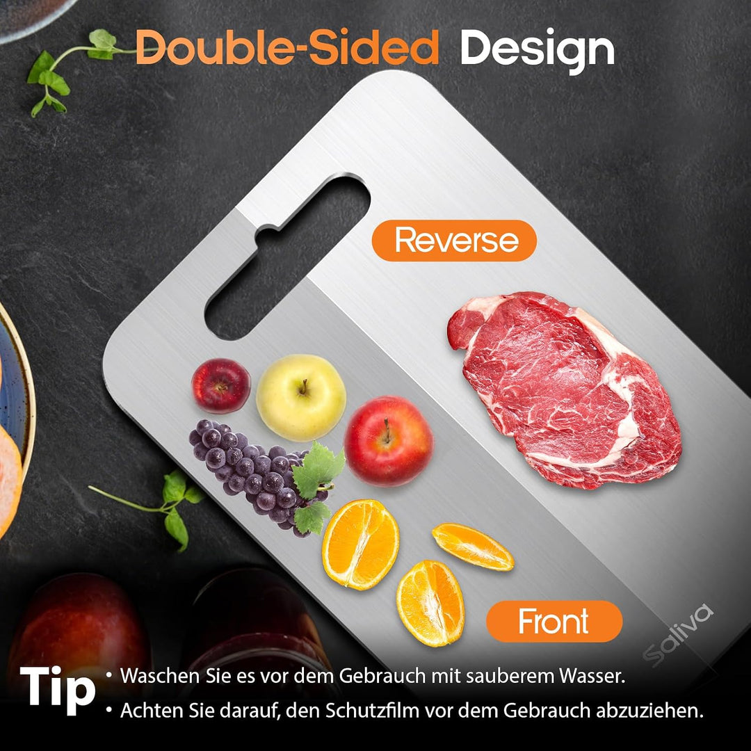 Titan Schneidebrett, Edelstahl Titanium Cutting Board, BPA-freies Doppelseitiges Lebensmittel Grade