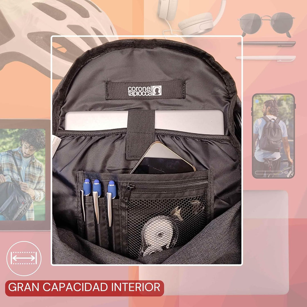 Coronel Tapiocca Herren Rucksack Urban Laptop Backpack 31x40x13 Grau, Grau